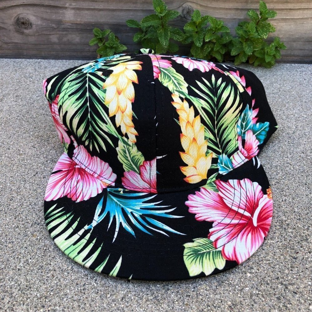 MALIBU Snapback Hat Unisex Adult Hawaiian Cap Floral Adjustable